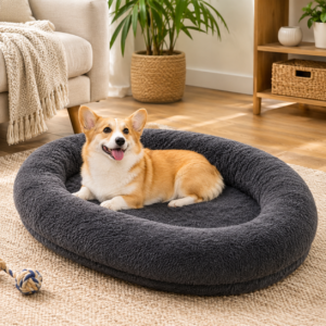 Plush Dog Bed with Removable Cover